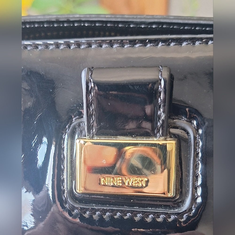 Nine West Patent Black Satchel - Picture 2 of 5